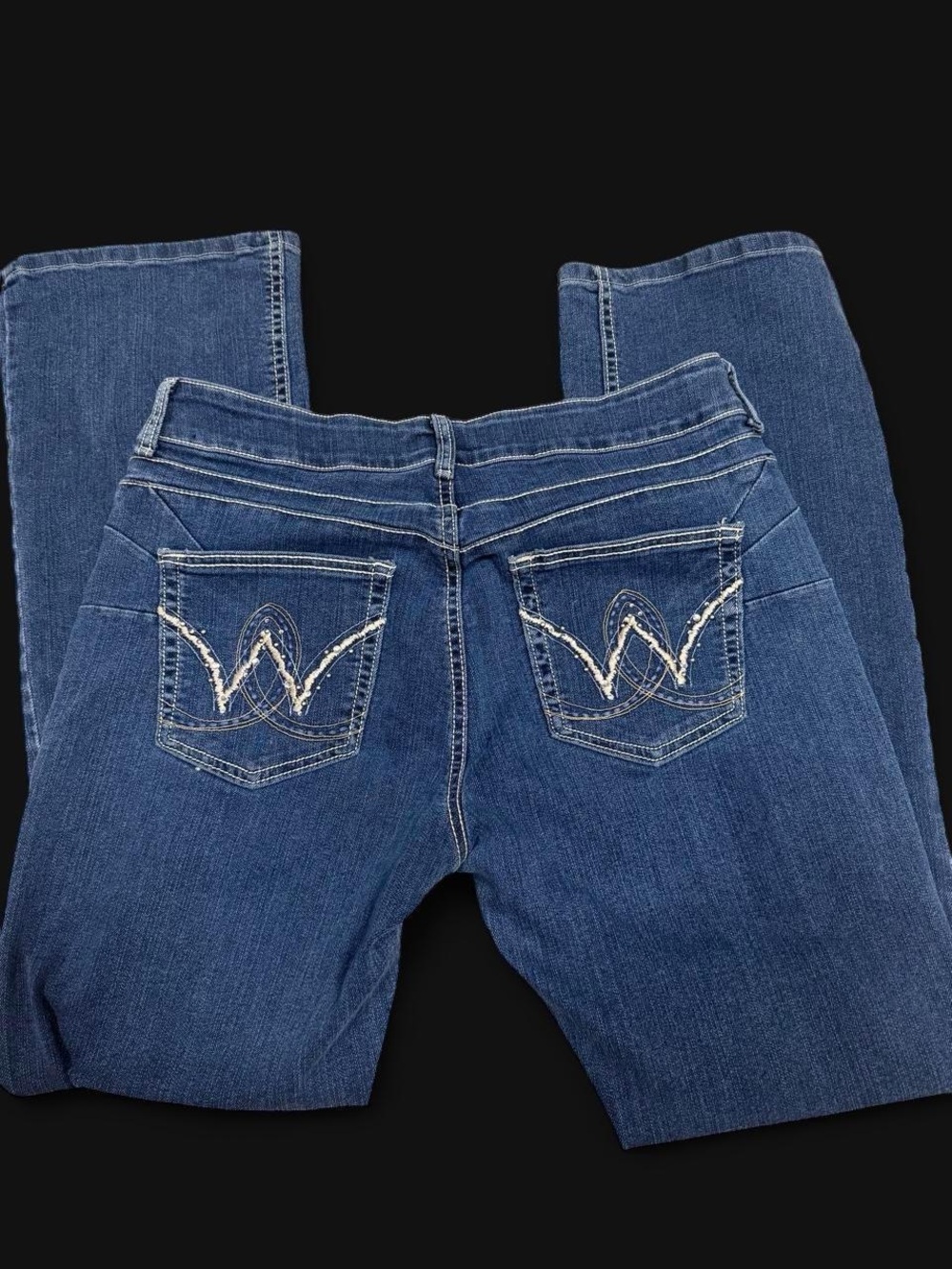 Wrangler Blue Women's Boot Cut Jeans with Embroidered W Pockets